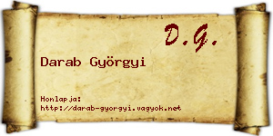 Darab Györgyi névjegykártya